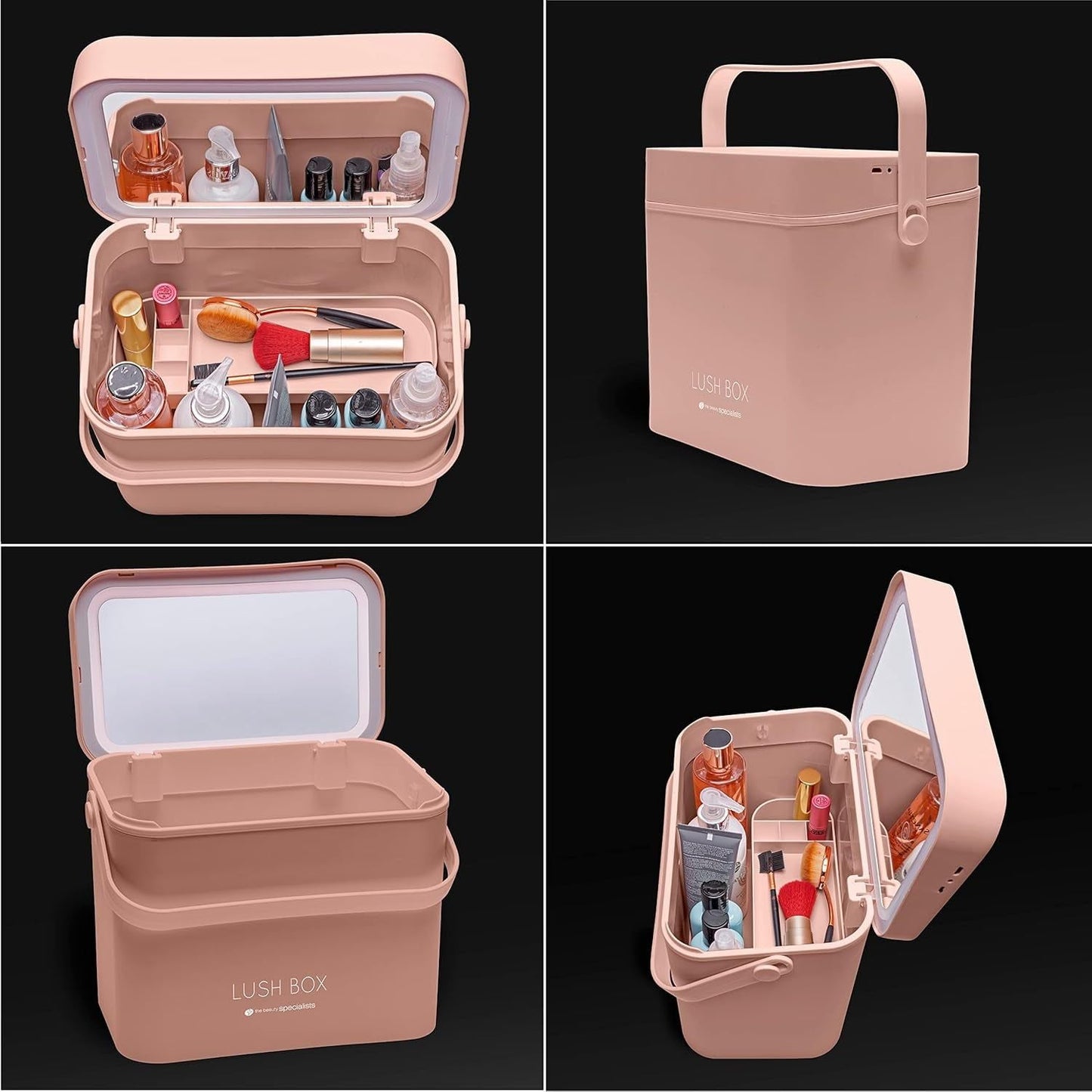 Compact Travel Makeup Case with LED Mirror