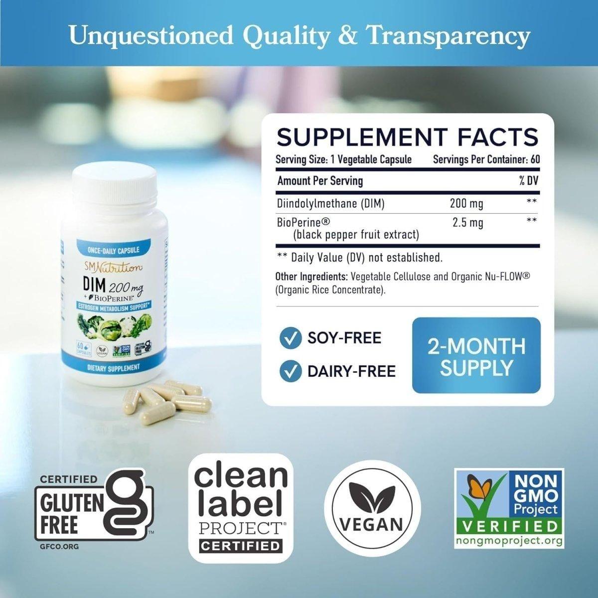 Natural Estrogen Support DIM Capsules for Women 200mg
