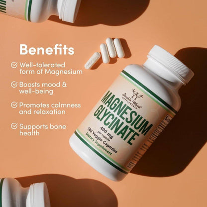 High Strength Magnesium Glycinate Vegan Capsules 400mg