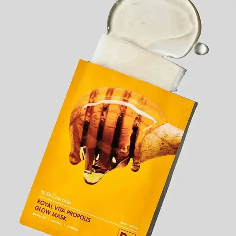 Natural Brightening Face Mask Sheets with Propolis & Vitamin C