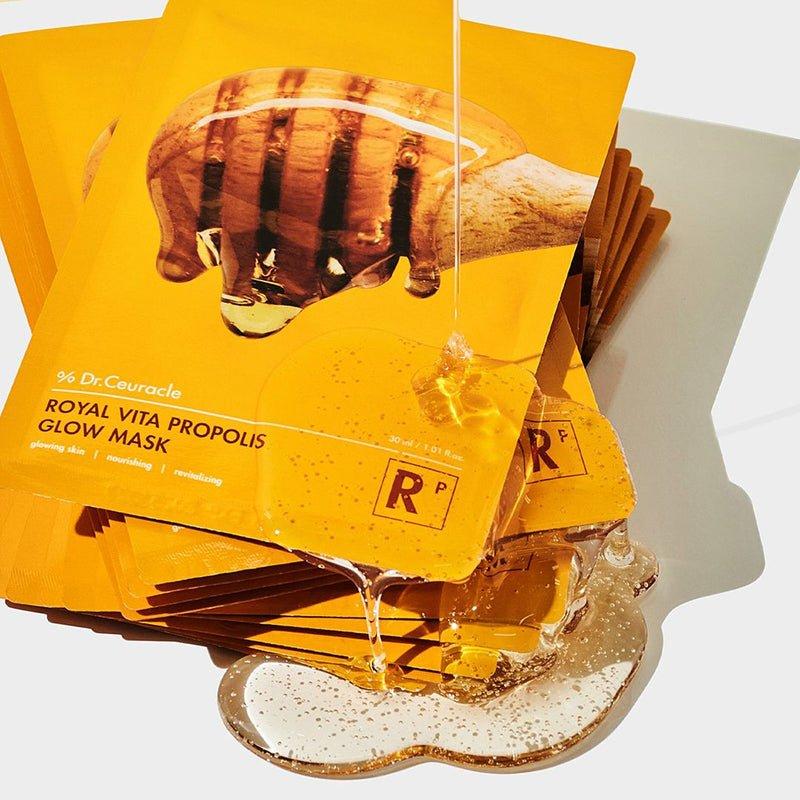 Natural Brightening Face Mask Sheets with Propolis & Vitamin C