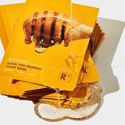 Natural Brightening Face Mask Sheets with Propolis & Vitamin C