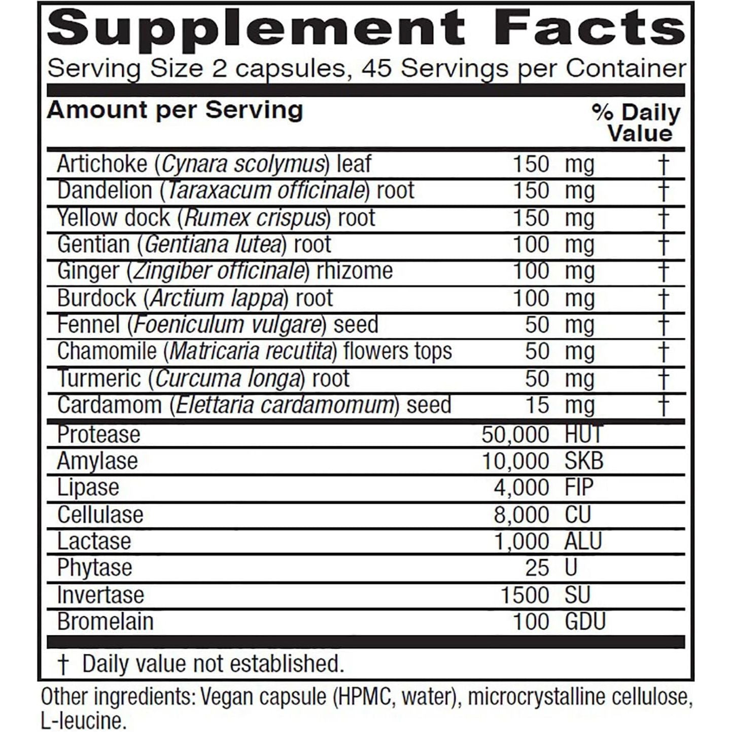 Natural Digestive Supplement with Enzymes Capsules