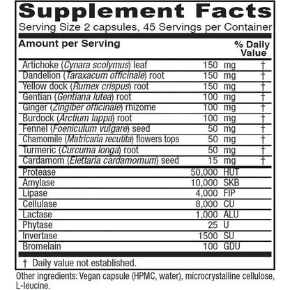 Natural Digestive Supplement with Enzymes Capsules