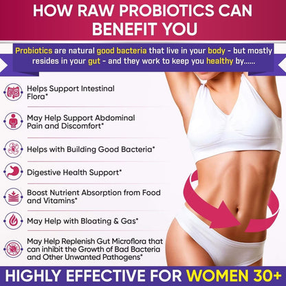Natural Probiotic Supplement for Women - 60 Capsules