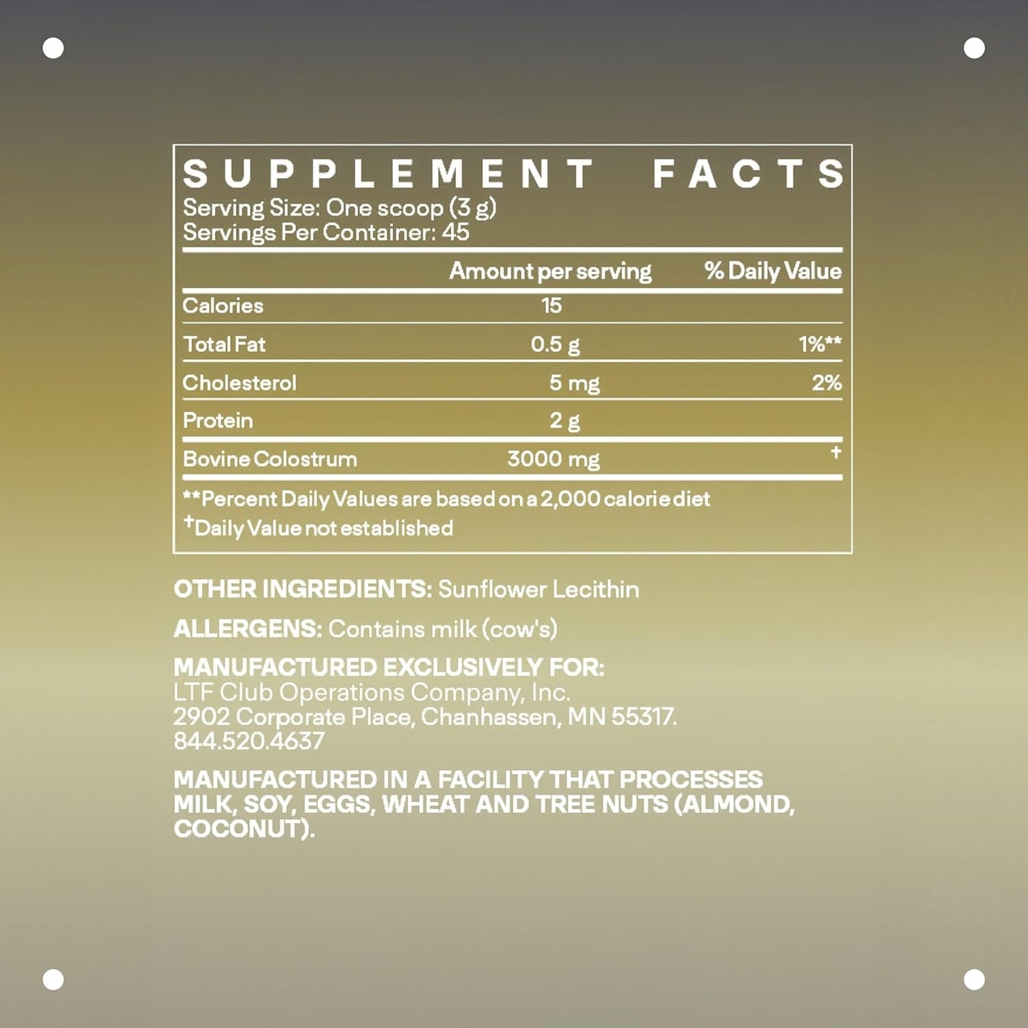 Natural Immunity Boosting Colostrum Powder Supplement