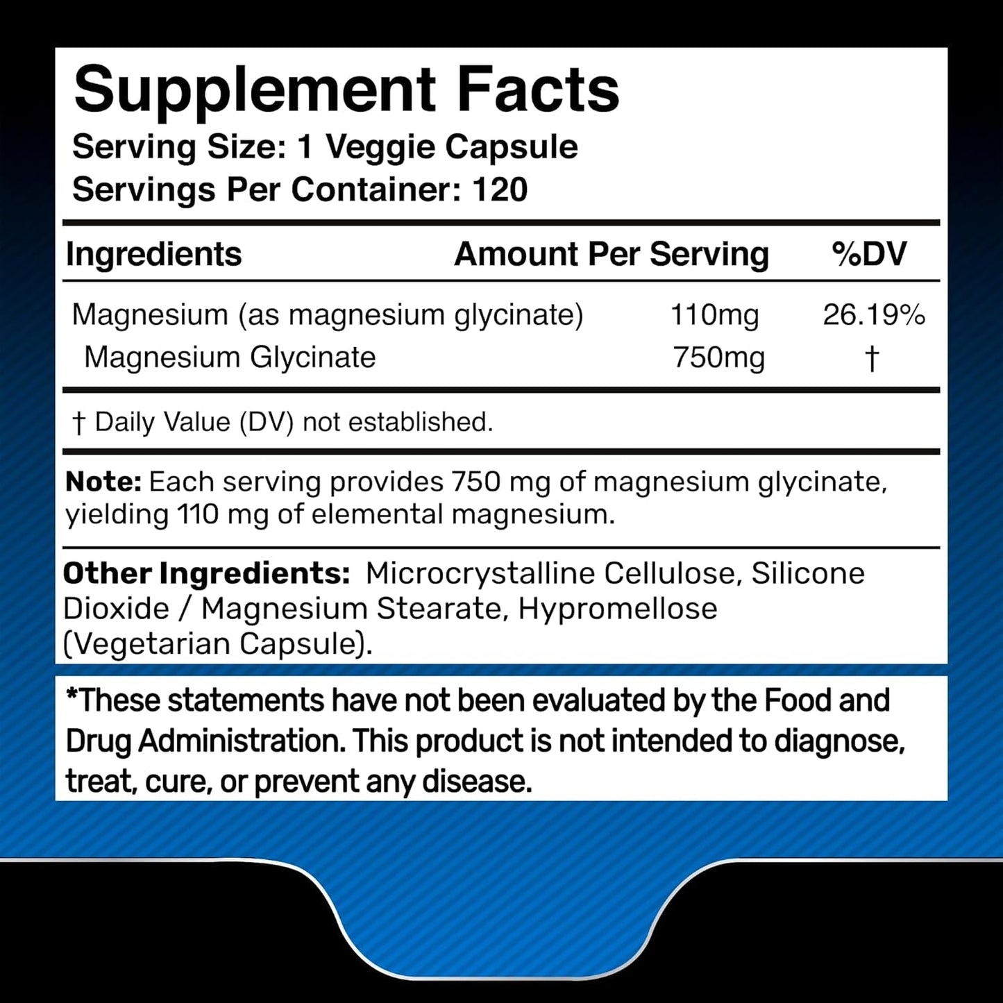 Relaxing Magnesium Supplement 750mg 120 Capsules