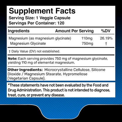 Relaxing Magnesium Supplement 750mg 120 Capsules