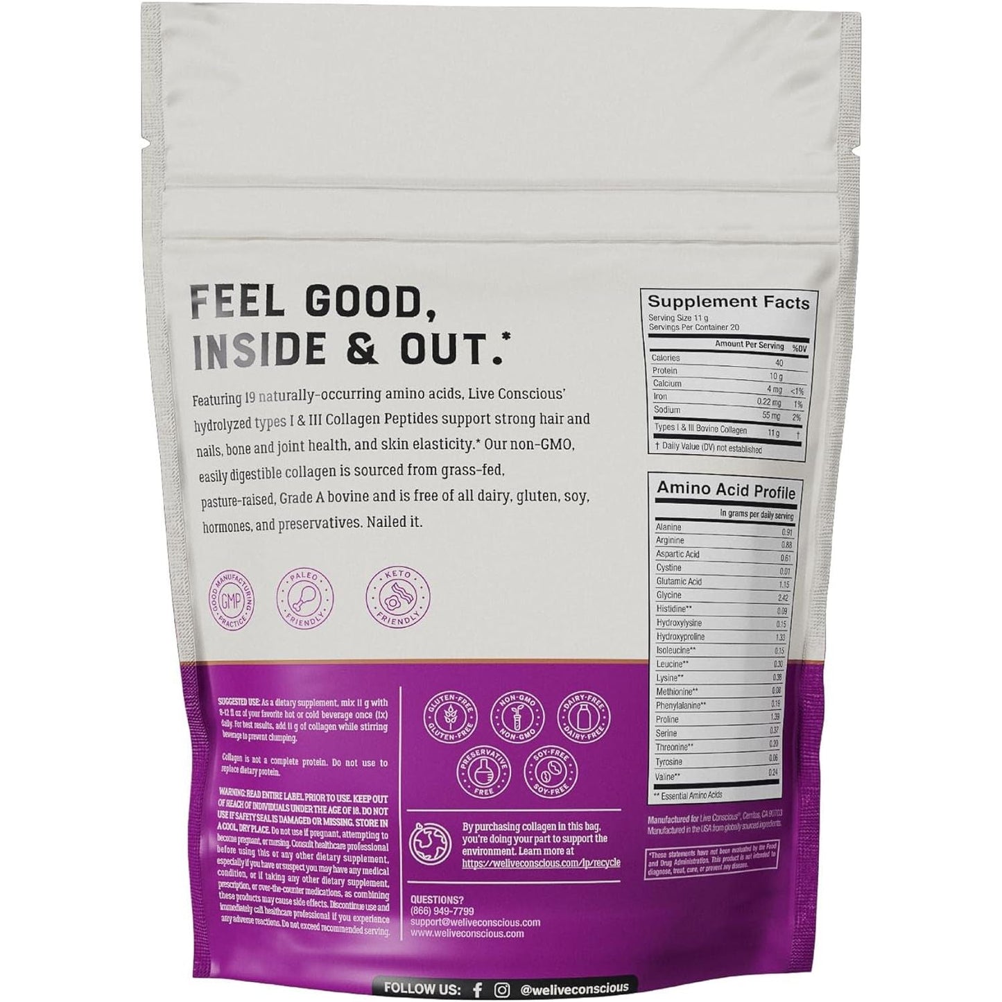 Pure Collagen Protein Powder for Skin, Hair and Nails