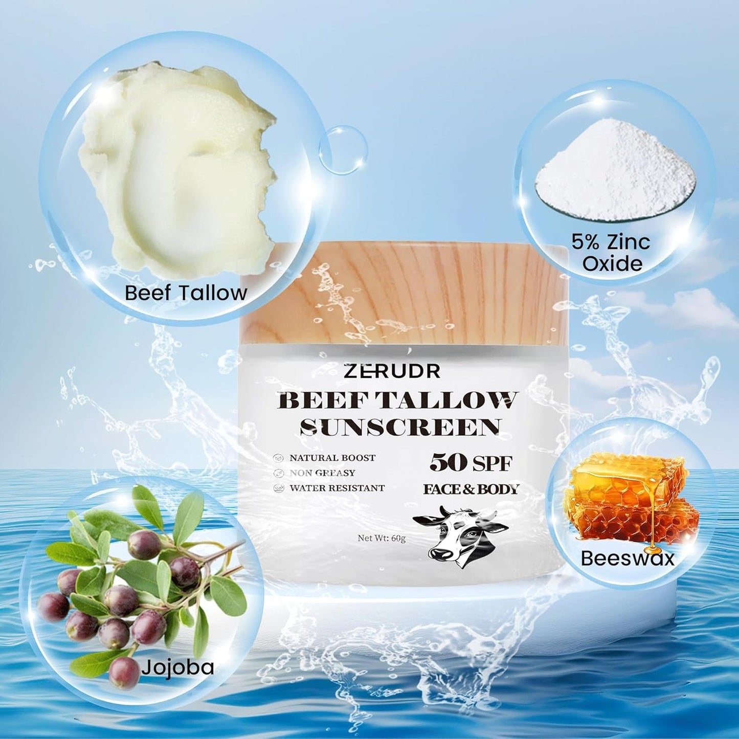 Natural SPF 50 Moisturizing Sunscreen for Sensitive Skin