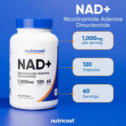 Premium NAD+ Supplement 120 Capsules 1000mg Anti Aging Support