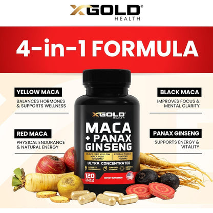 Natural Energy Boost Capsules with Maca and Ginseng