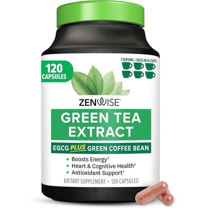 Natural Green Tea Supplement - 120 Capsules Boost Energy - Mycosmeticslondon