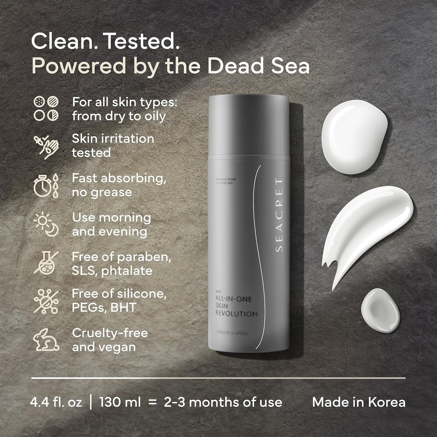 SEACRET Men Anti Aging Moisturizer Cream 130ml