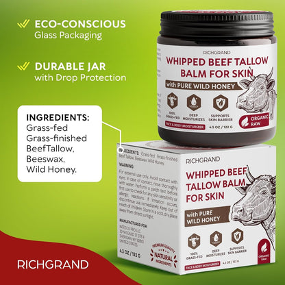 Nourishing Beef Tallow Moisturizer 122g - Soft Healthy Skin