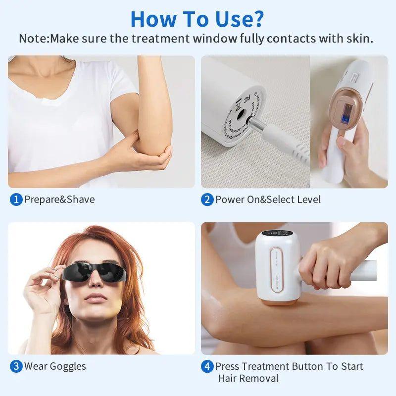 Painless At-Home Hair Remover with Cooling System