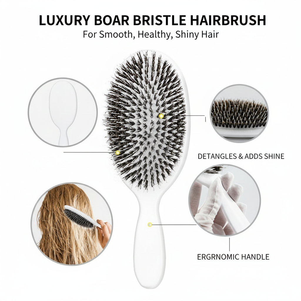 Paddle Brush - Anti-Frizz Detangler for Smooth & Shiny Hair