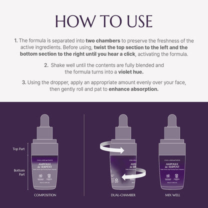 CHALLANS de PARIS Snakes Serum 30ml - Smooths Wrinkles, Tighter Skin