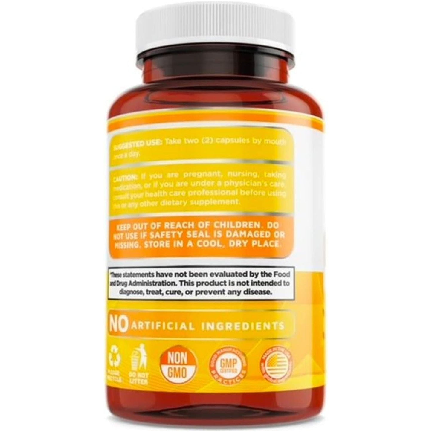 Natural Immune Boost Capsules 500mg, 120 Count, Vegan Formula