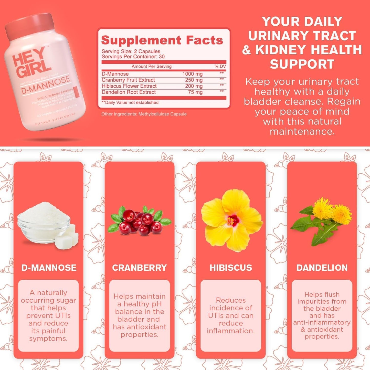 Natural UTI Relief Veggie Capsules with Cranberry
