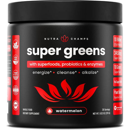 Green Food Supplement Powder with Probiotics and Enzymes - Mycosmeticslondon
