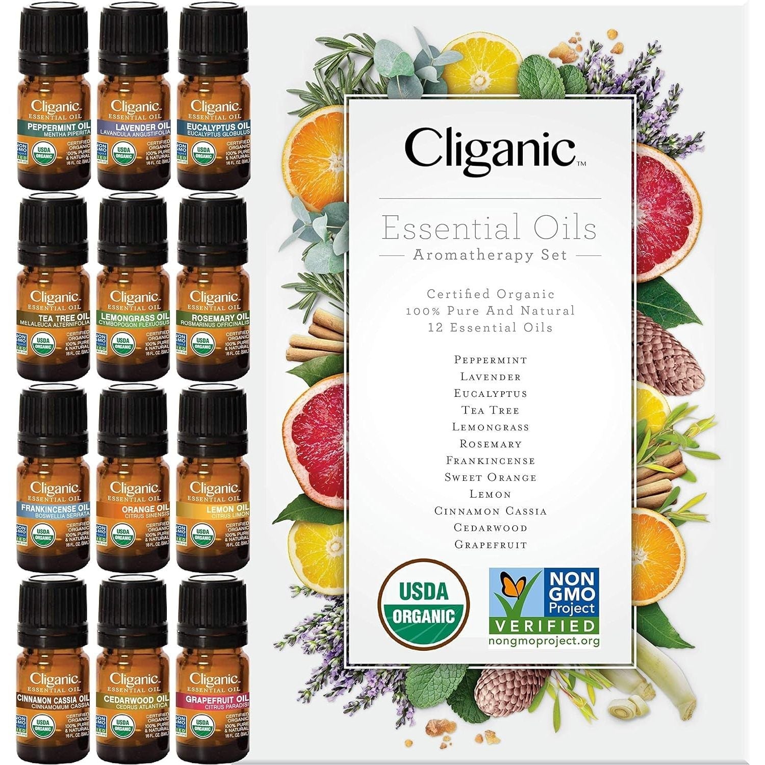 Natural Essential Oil Kit - 12 Pure Aromatherapy Oils - Mycosmeticslondon