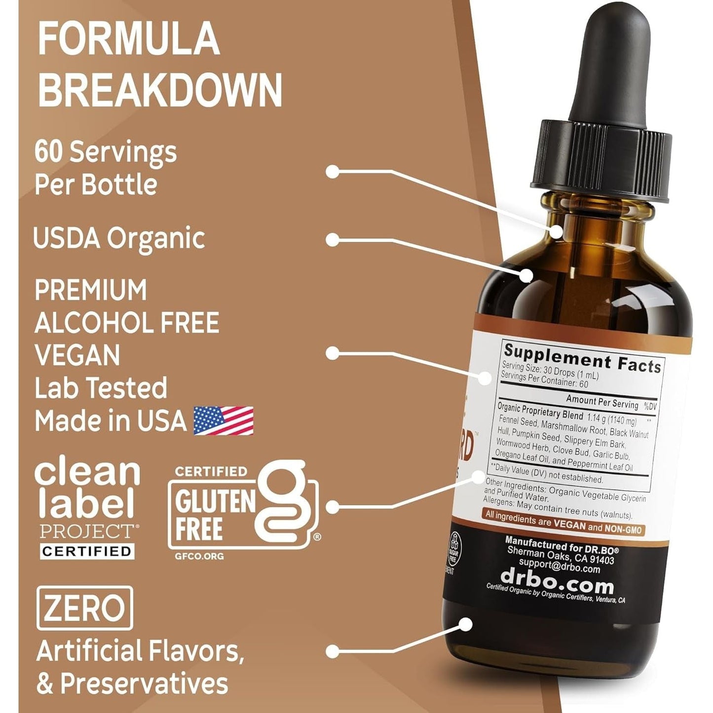Natural Herbal Gut Cleanse Liquid Drops 60ml