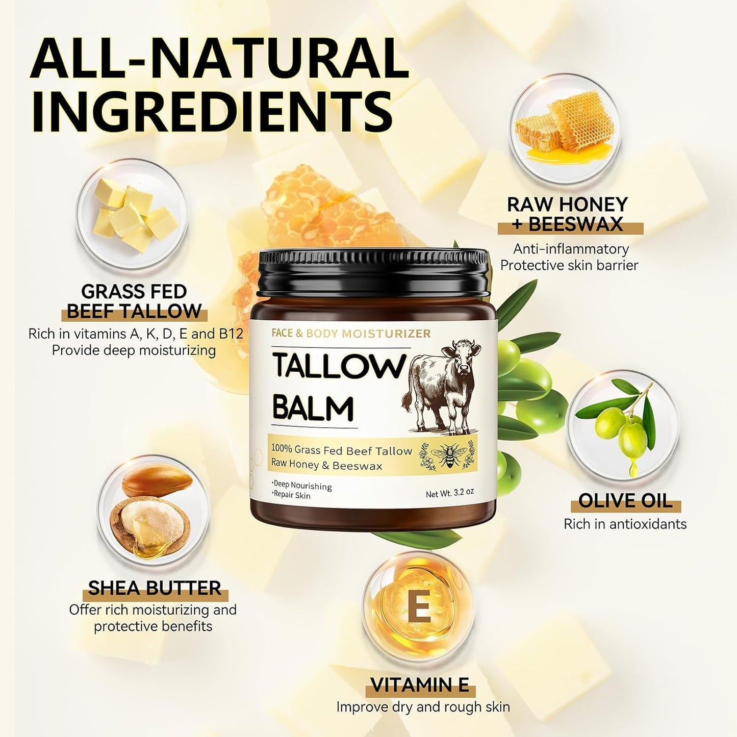 Natural Nourishing Face and Body Cream Balm