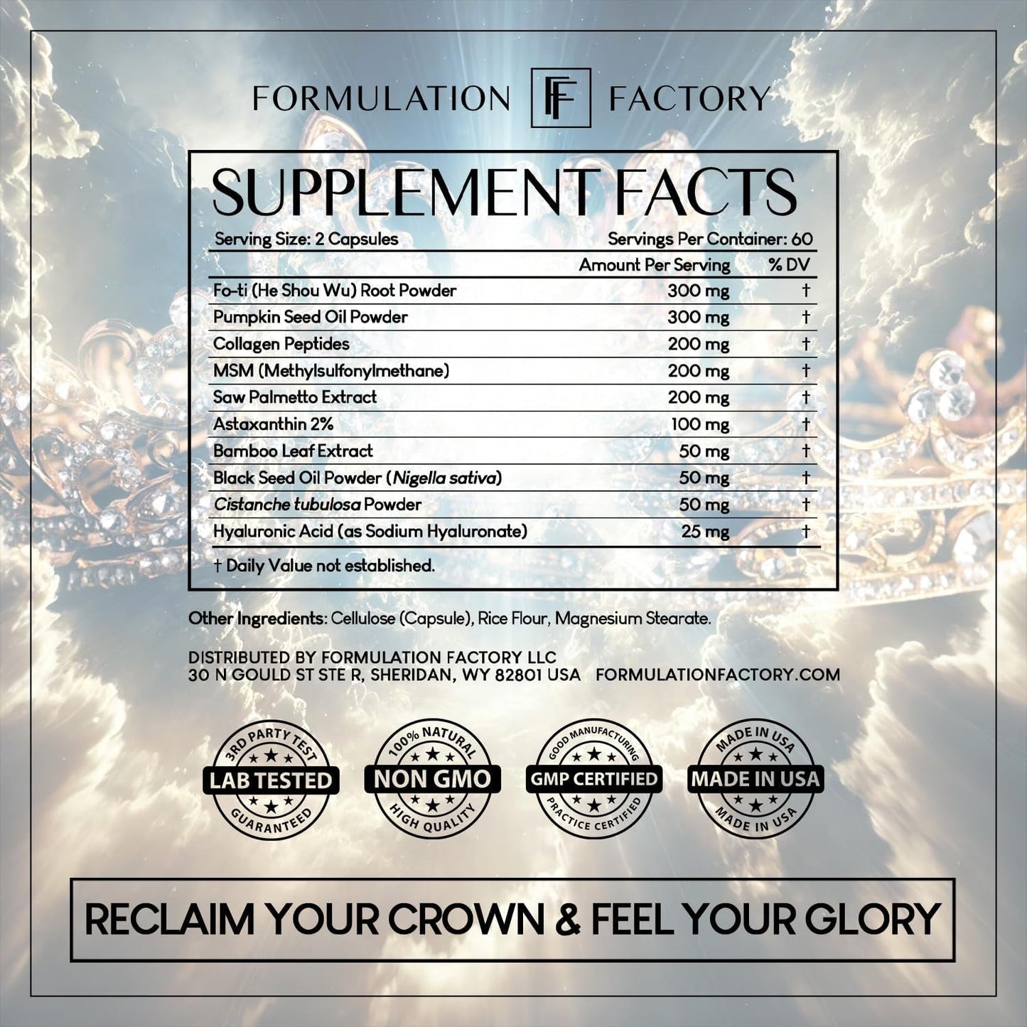 Natural Hair Growth Vitamin Supplements - 120 Capsules
