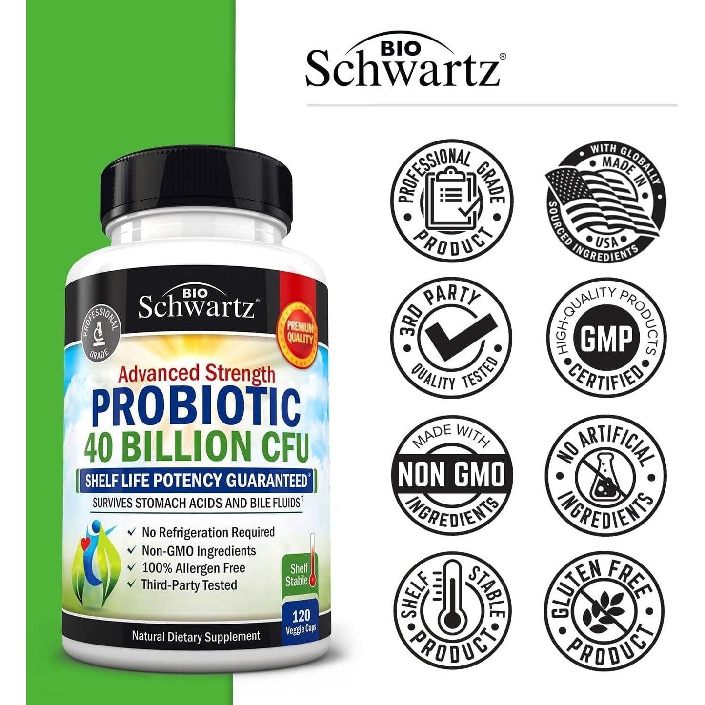 High Potency Probiotic Supplement 40 Billion CFU