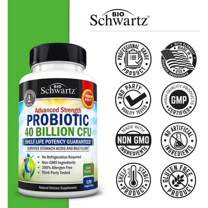 High Potency Probiotic Supplement 40 Billion CFU