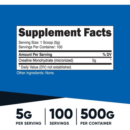 Pure Creatine Powder for Muscle Gain - 500g