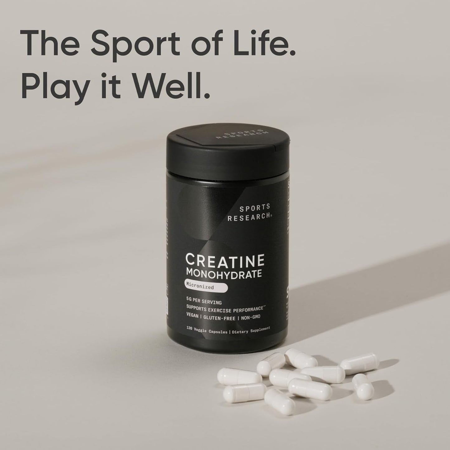 Pure Vegan Creatine Capsules for Muscle Growth