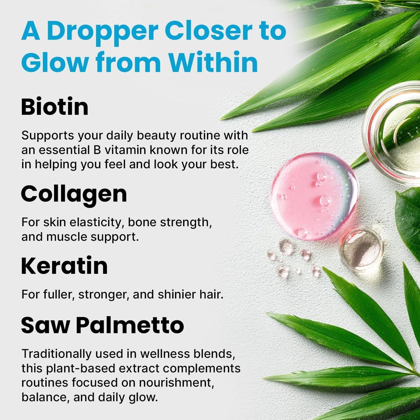 Natural Hair Skin Nail Vitamin Supplement Liquid