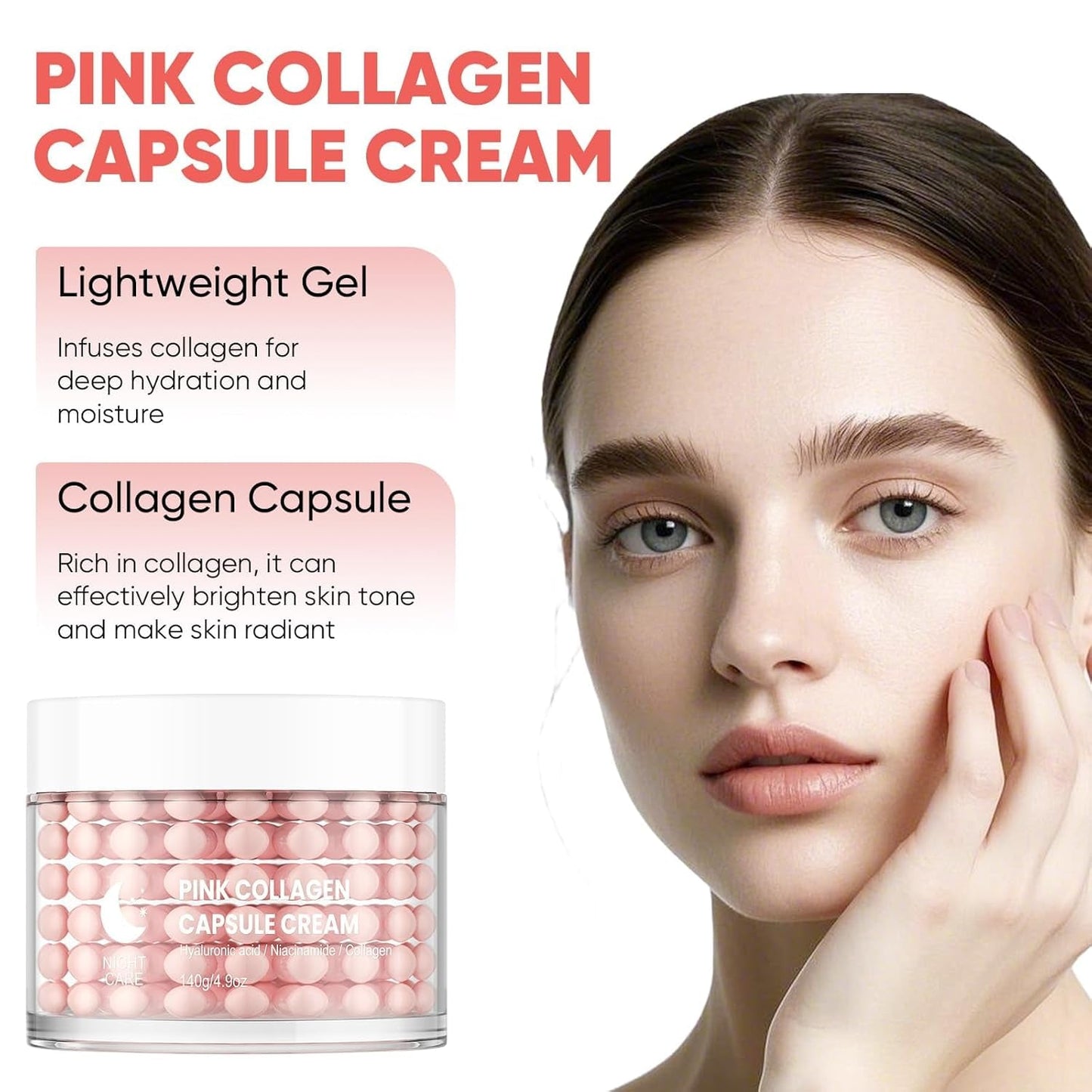 Moisturizing Pink Anti Aging Face Cream 140g