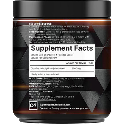 Pure Unflavored Creatine Powder Supplement