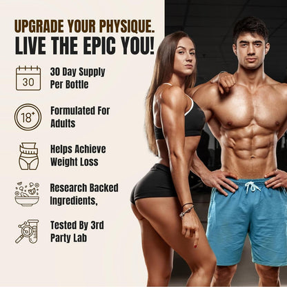 Natural Fat Burner Pills - 60 Count | Boost Metabolism & Energy