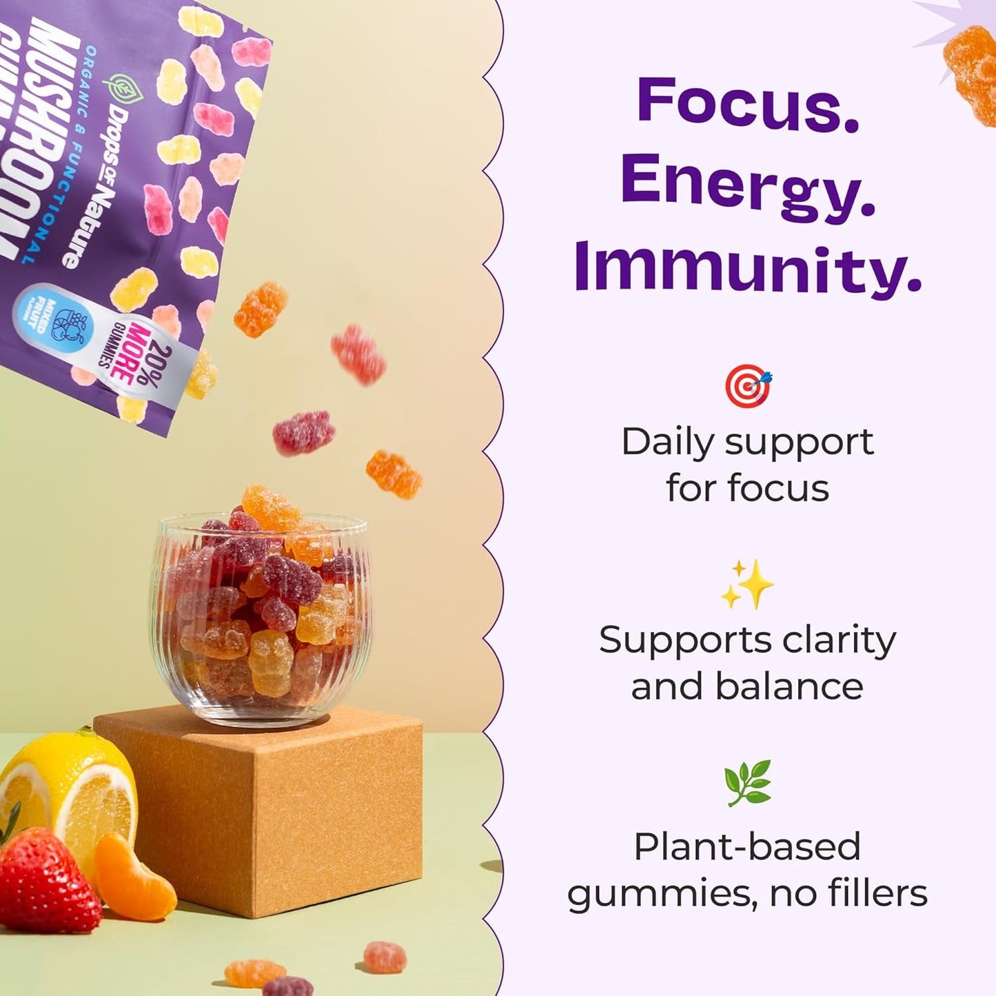 Natural Immune Boost Mushroom Gummies