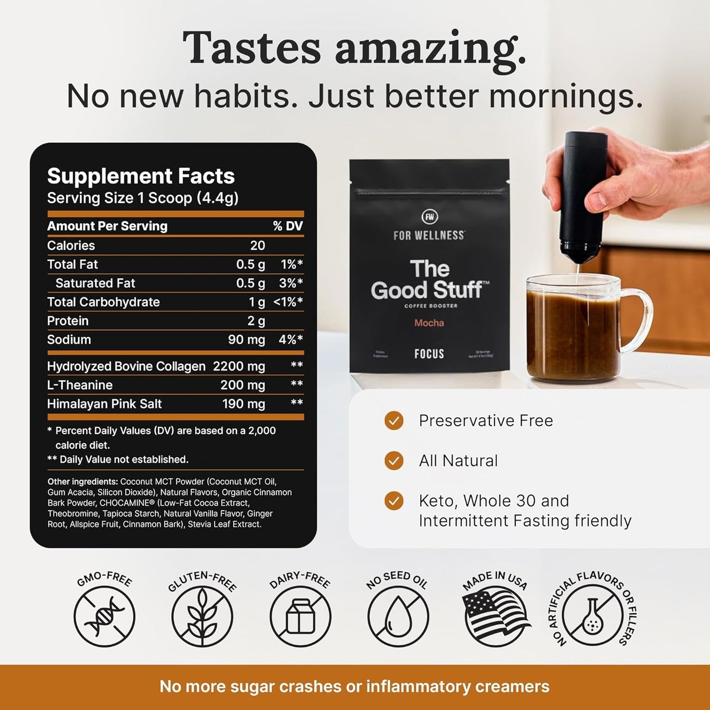 Premium Mocha Coffee Creamer for Energy and Focus