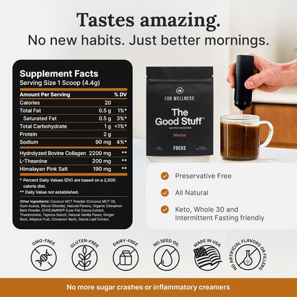 Premium Mocha Coffee Creamer for Energy and Focus