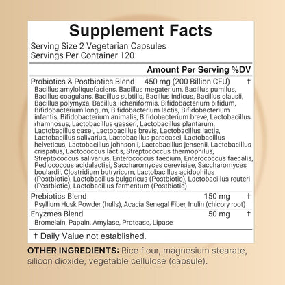 Complete Gut Health Supplement - 240 Veggie Caps