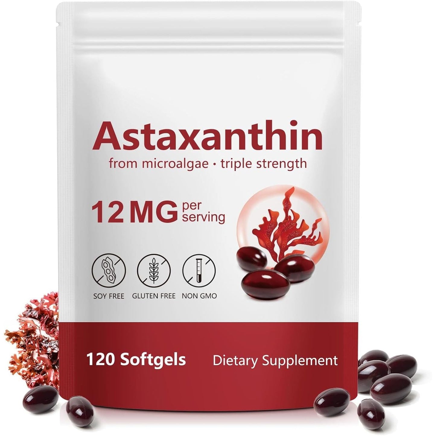 Natural Astaxanthin 12mg Softgels for Eyes and Skin - Mycosmeticslondon