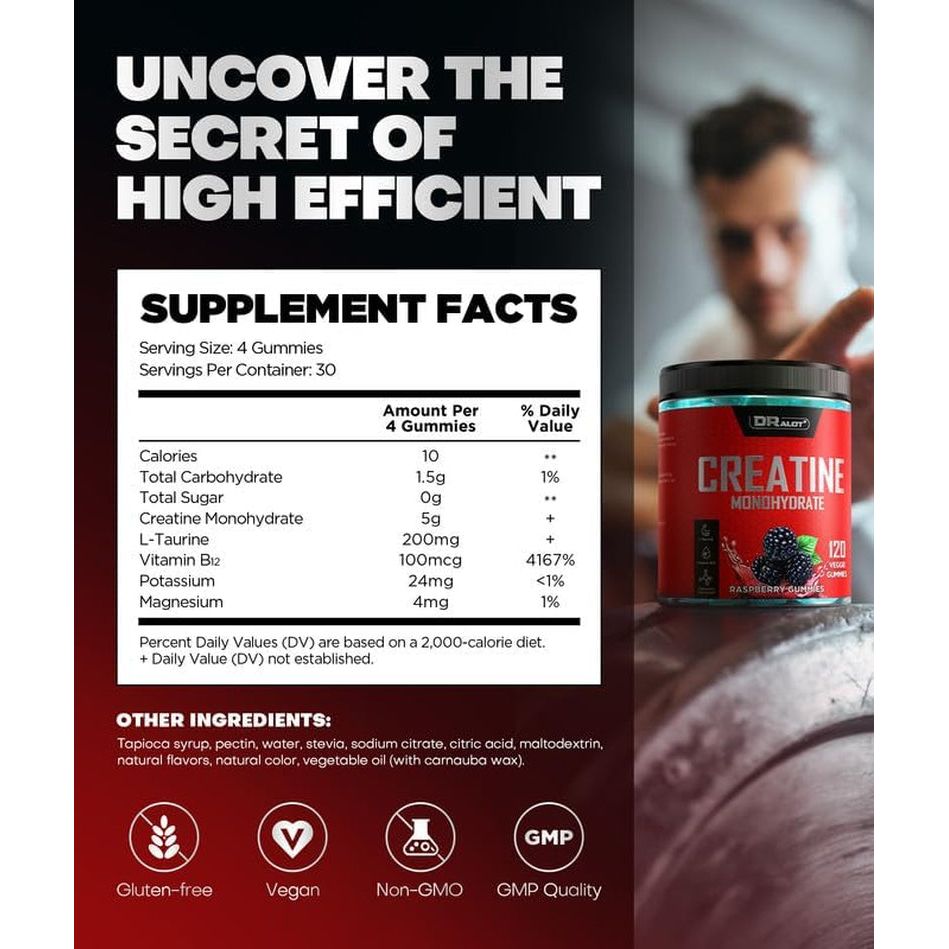 Pure Creatine Gummies for Muscle Growth & Energy