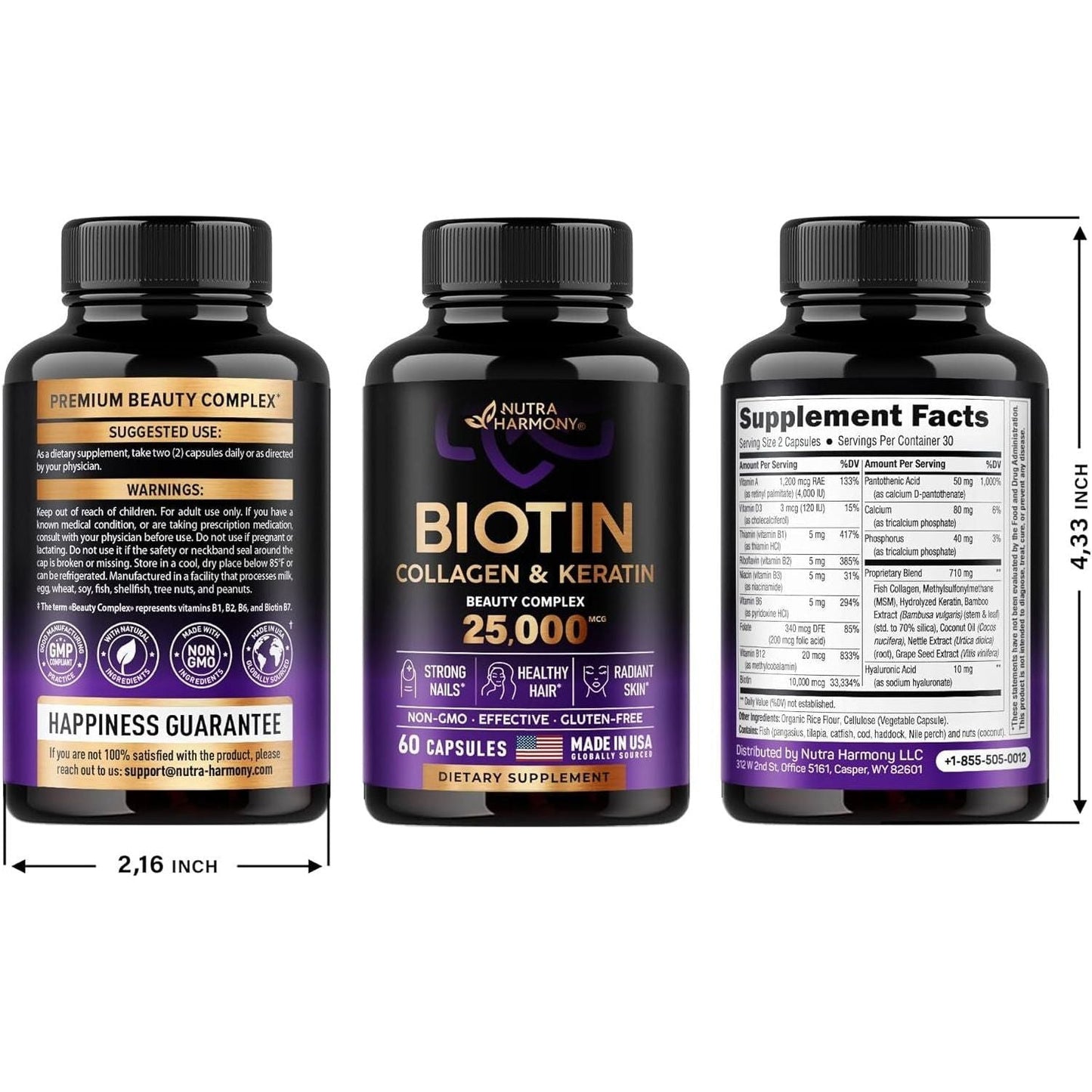 Premium Biotin Collagen Keratin Capsules for Hair Skin Nail Health