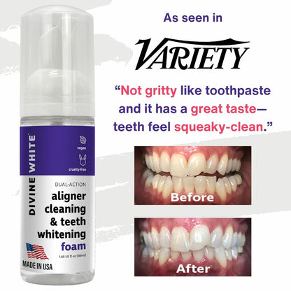 Effective 2-in-1 Aligner Cleaner and Teeth Whitening Foam