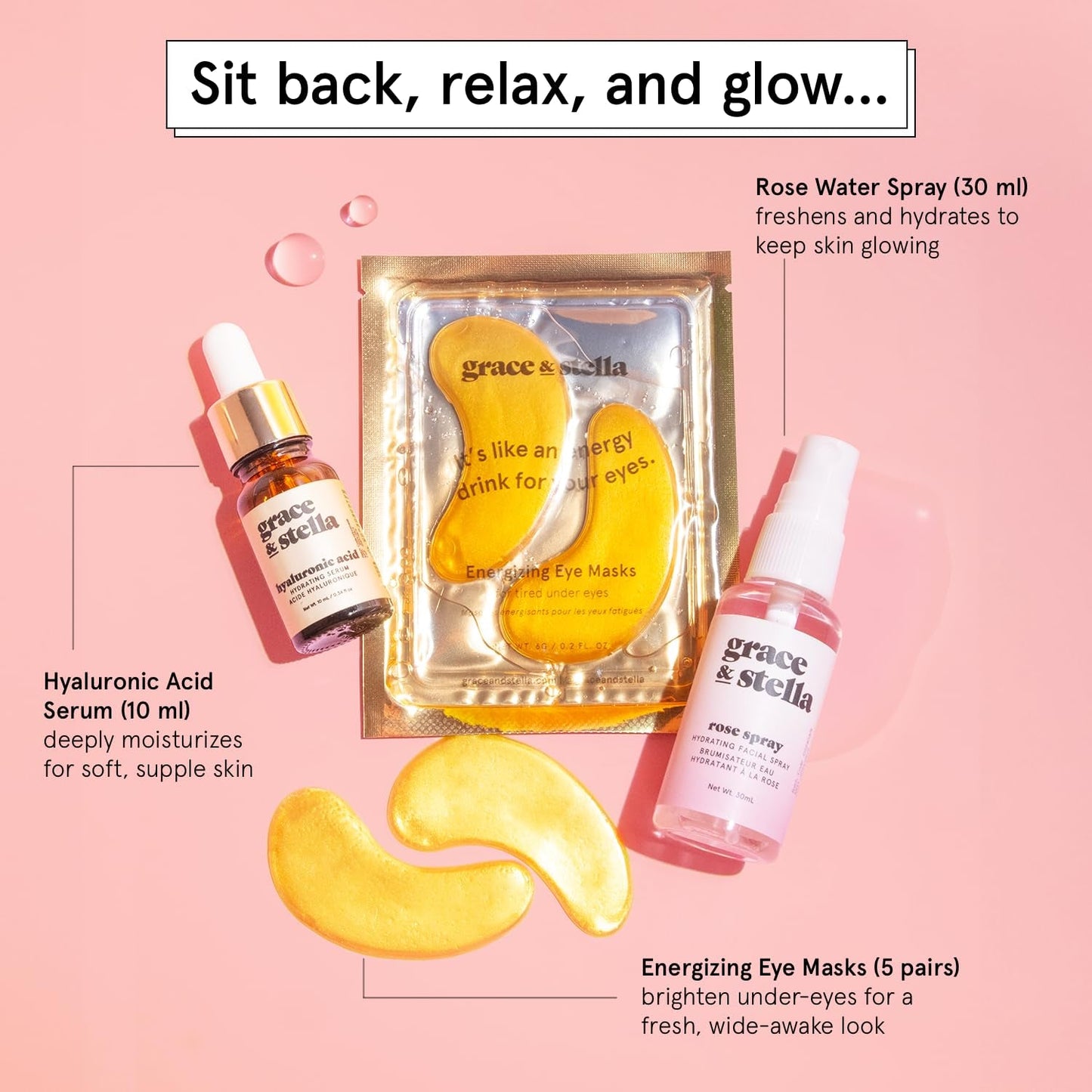 Relaxing Skincare Starter Kit with Masks & Hydrating Serum