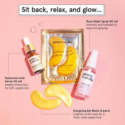 Relaxing Skincare Starter Kit with Masks & Hydrating Serum