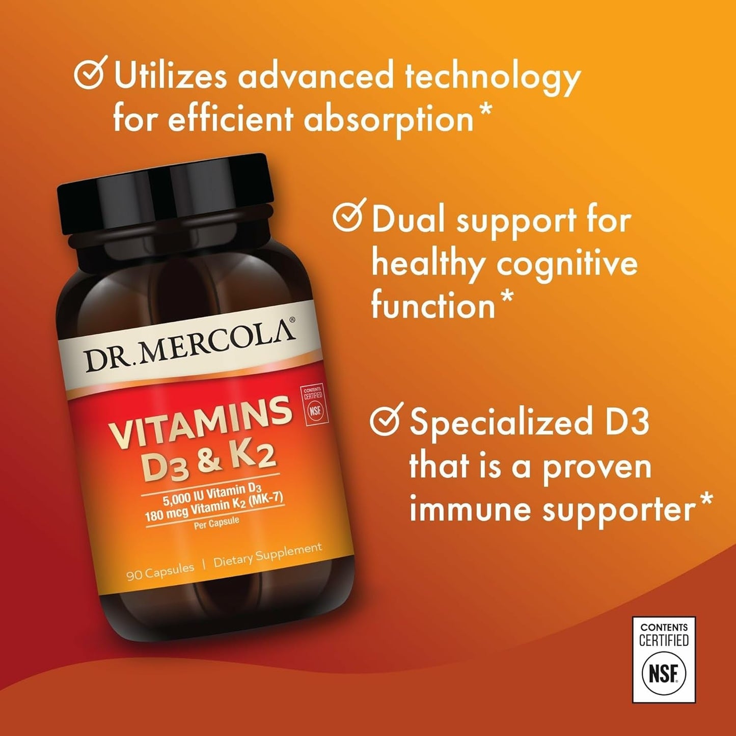 Strong Immune Booster D3 & K2 Vitamin Supplement