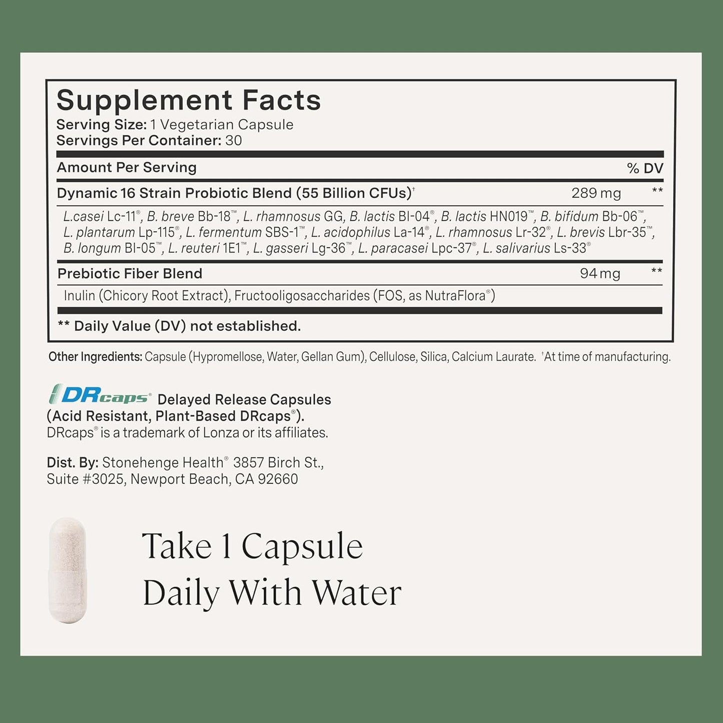 Strong Probiotic Supplement 55 Billion CFU Capsules