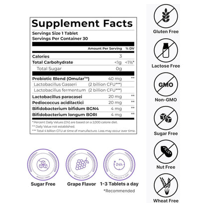 Natural Probiotic Oral Care Tablets for Fresh Breath